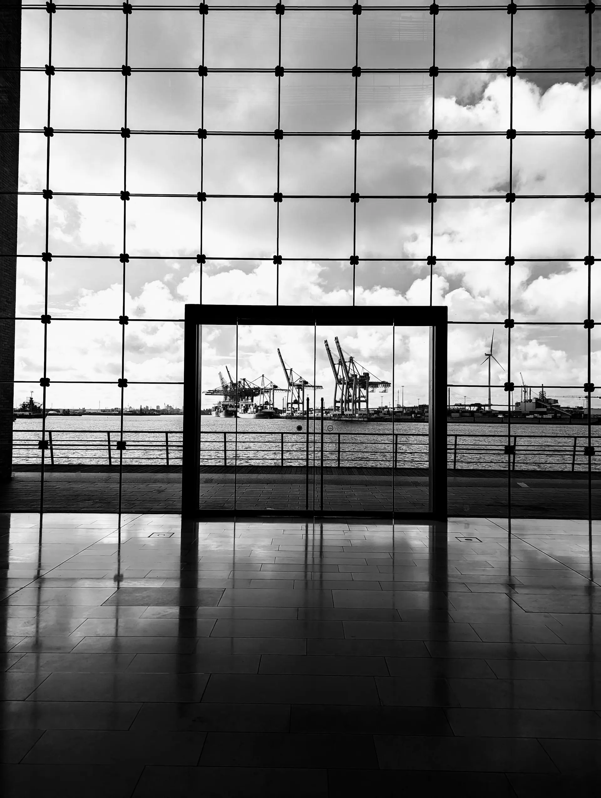 A frame around the port